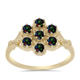 Inel din Argint 925 Placat cu Aur ( 2.88 grame ) cu Opal Etiopian Negru Lega Dembi 0.48 Carate