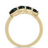 Inel din Argint 925 Placat cu Aur ( 3.2 grame ) cu Opal Etiopian Negru Lega Dembi 1.08 Carate