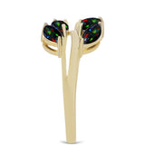 Inel din Argint 925 Placat cu Aur ( 3.2 grame ) cu Opal Etiopian Negru Lega Dembi 1.08 Carate