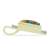 Pandantiv din Argint 925 Placat cu Aur ( 2.12 grame ) cu Turcoaz Oyster și Topaz Alb 1.99 Carate