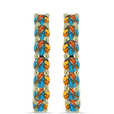 Cercei din Argint 925 Placat cu Aur ( 5.35 grame ) cu Turcoaz Oyster 2.18 Carate