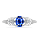 Inel din Argint 925 ( 2.13 grame ) cu Safir Albastru Australian și Topaz Alb 1.18 Carate