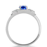 Inel din Argint 925 ( 2.13 grame ) cu Safir Albastru Australian și Topaz Alb 1.18 Carate