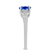 Inel din Argint 925 ( 2.13 grame ) cu Safir Albastru Australian și Topaz Alb 1.18 Carate