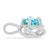 Set din Argint 925 ( 3.26 grame ) cu Cuarț Paraiba 1.82 Carate ( Cercei+Inel+Pandantiv )
