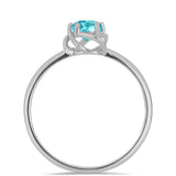 Set din Argint 925 ( 3.26 grame ) cu Cuarț Paraiba 1.82 Carate ( Cercei+Inel+Pandantiv )