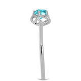 Set din Argint 925 ( 3.26 grame ) cu Cuarț Paraiba 1.82 Carate ( Cercei+Inel+Pandantiv )