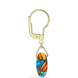 Cercei din Argint 925 Placat cu Aur ( 1.08 grame ) cu Turcoaz Oyster 10.44 Carate