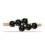 Inel din Argint 925 Placat cu Aur ( 2.13 grame ) cu Opal Etiopian Negru Lega Dembi 0.47 Carate