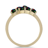 Inel din Argint 925 Placat cu Aur ( 2.13 grame ) cu Opal Etiopian Negru Lega Dembi 0.47 Carate