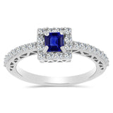 Inel din Argint 925 ( 2.63 grame ) cu Safir Albastru Australian și Topaz Alb 1 Carate