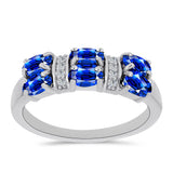 Inel din Argint 925 ( 2.78 grame ) cu Safir Albastru Australian și Topaz Alb 2.19 Carate