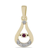 Pandantiv din Argint 925 Placat cu Aur ( 0.62 grame ) cu Diamant Violet și Diamant Alb 0.05 Carate