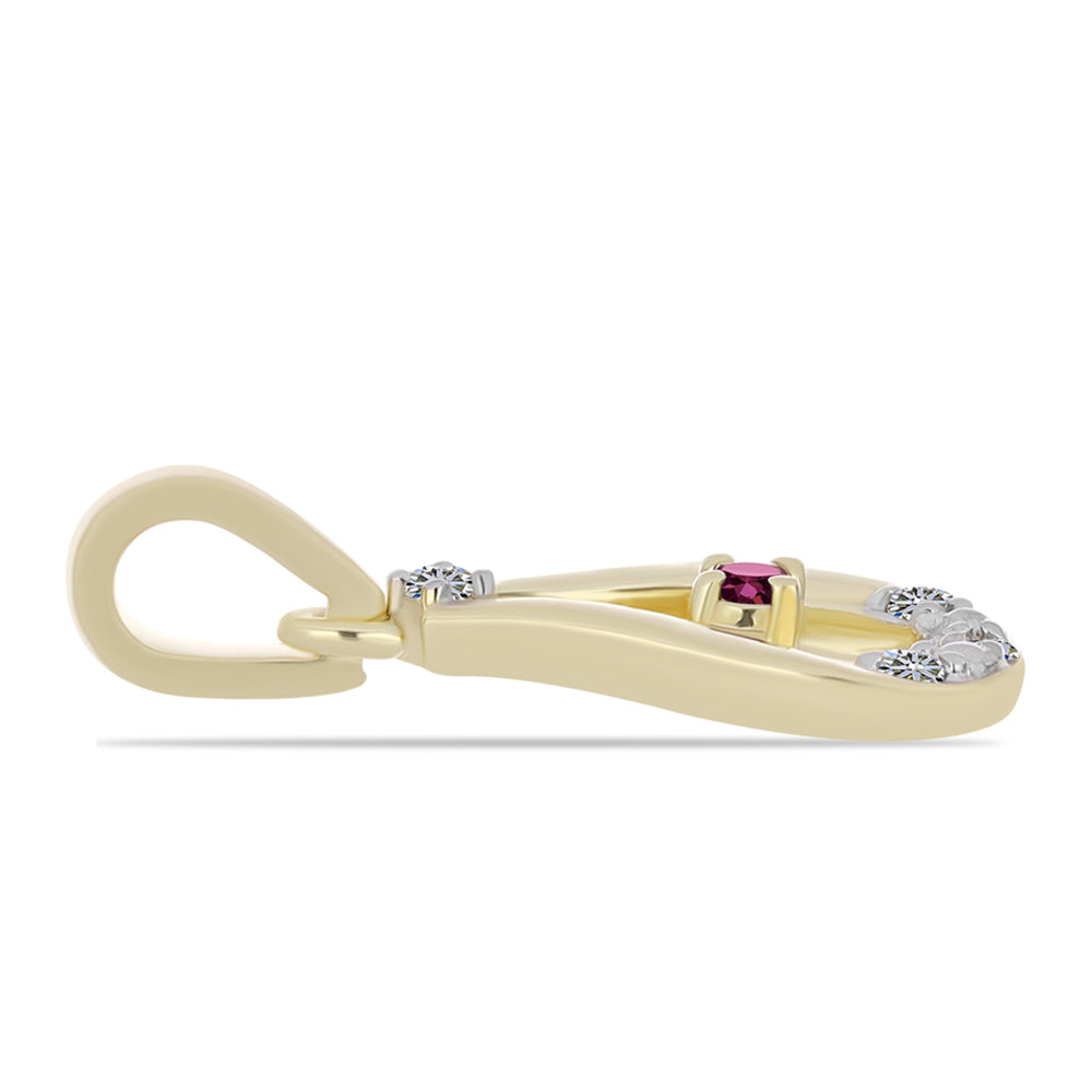 Pandantiv din Argint 925 Placat cu Aur ( 0.62 grame ) cu Diamant Violet și Diamant Alb 0.05 Carate