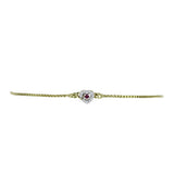 Brățară din Argint 925 Placat cu Aur ( 2.31 grame ) cu Diamant Violet și Diamant Alb 0.06 Carate