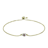 Brățară din Argint 925 Placat cu Aur ( 2.31 grame ) cu Diamant Violet și Diamant Alb 0.06 Carate
