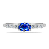 Inel din Argint 925 ( 1.67 grame ) cu Safir Albastru Australian și Topaz Alb 1.06 Carate