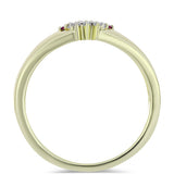 Inel din Argint 925 Placat cu Aur ( 3.44 grame ) cu Diamant Violet și Diamant Alb 0.12 Carate