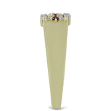 Inel din Argint 925 Placat cu Aur ( 3.44 grame ) cu Diamant Violet și Diamant Alb 0.12 Carate