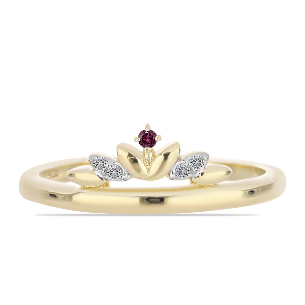 Inel din Argint 925 Placat cu Aur ( 2.12 grame ) cu Diamant Violet și Diamant Alb 0.04 Carate