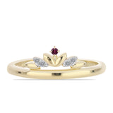 Inel din Argint 925 Placat cu Aur ( 2.12 grame ) cu Diamant Violet și Diamant Alb 0.04 Carate