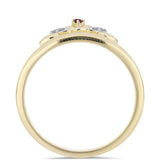 Inel din Argint 925 Placat cu Aur ( 2.12 grame ) cu Diamant Violet și Diamant Alb 0.04 Carate