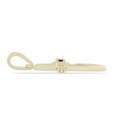 Cruce Pandantiv din Argint 925 Placat cu Aur ( 0.65 grame ) cu Diamant Violet 0.02 Carate