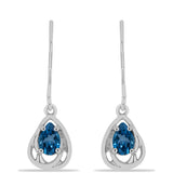Cercei din Argint 925 ( 2.16 grame ) cu Topaz Albastru ”Londra” 0.83 Carate