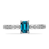 Inel din Argint 925 ( 2.18 grame ) cu Topaz Albastru ”Londra” 0.9 Carate