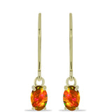 Cercei din Argint 925 Placat cu Aur ( 1.27 grame ) cu Opal de Foc American 0.56 Carate