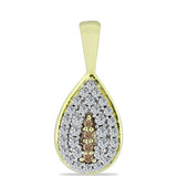 Set din Argint 925 Placat cu Aur ( 5.46 grame ) cu Diamant de culoarea Șampaniei și Topaz Alb 1.19 Carate ( Cercei+Inel+Pandantiv )