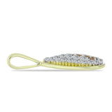 Set din Argint 925 Placat cu Aur ( 5.46 grame ) cu Diamant de culoarea Șampaniei și Topaz Alb 1.19 Carate ( Cercei+Inel+Pandantiv )