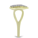 Set din Argint 925 Placat cu Aur ( 5.46 grame ) cu Diamant de culoarea Șampaniei și Topaz Alb 1.19 Carate ( Cercei+Inel+Pandantiv )