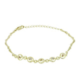 Brățară din Argint 925 Placat cu Aur ( 5.04 grame ) cu Diamant de culoarea Șampaniei și Diamant Alb 0.08 Carate