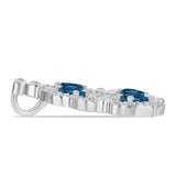 Pandantiv din Argint 925 ( 2.64 grame ) cu Topaz Albastru ”Londra” și Topaz Alb 1.3 Carate