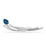 Broşă din Argint 925 ( 3.32 grame ) cu Topaz Albastru ”Londra” și Topaz Alb 0.86 Carate