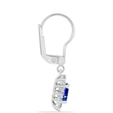 Set din Argint 925 ( 5.05 grame ) cu Safir Albastru Australian și Topaz Alb 4.95 Carate ( Cercei+Inel+Pandantiv )
