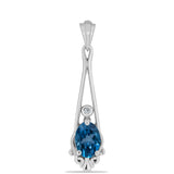 Pandantiv din Argint 925 ( 1.39 grame ) cu Topaz Albastru ”Londra” și Topaz Alb 0.84 Carate
