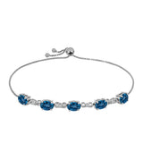 Brățară din Argint 925 ( 4.55 grame ) cu Topaz Albastru ”Londra” și Topaz Alb 4.59 Carate