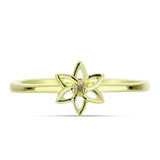 Inel din Argint 925 Placat cu Aur ( 1.68 grame ) cu Diamant de culoarea Șampaniei 0.01 Carate