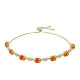 Brățară din Argint 925 Placat cu Aur ( 6.93 grame ) cu Opal de Foc American și Topaz Alb 3.82 Carate