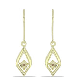 Cercei din Argint 925 Placat cu Aur ( 2.98 grame ) cu Diamant de culoarea Șampaniei 0.01 Carate