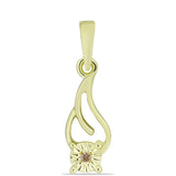 Pandantiv din Argint 925 Placat cu Aur ( 0.95 grame ) cu Diamant de culoarea Șampaniei 0.01 Carate