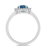 Inel din Argint 925 ( 2.45 grame ) cu Topaz Albastru ”Londra” și Topaz Alb 1.74 Carate