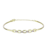 Brățară din Argint 925 Placat cu Aur ( 8.96 grame ) cu Diamant de culoarea Șampaniei și Diamant Alb 0.06 Carate