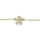 Brățară din Argint 925 Placat cu Aur ( 2.91 grame ) cu Diamant de culoarea Șampaniei și Diamant Alb 0.05 Carate