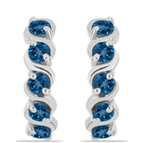 Cercei din Argint 925 ( 4.11 grame ) cu Topaz Albastru ”Londra” 1.33 Carate