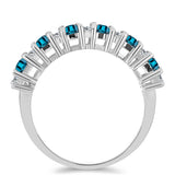 Inel din Argint 925 ( 3.54 grame ) cu Topaz Albastru ”Londra” și Topaz Alb 2.83 Carate