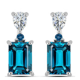 Cercei din Argint 925 ( 2.75 grame ) cu Topaz Albastru ”Londra” și Topaz Alb 2.78 Carate