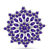 Broşă din Argint 925 ( 6.18 grame ) cu Ametist Marocan și Topaz Alb 3.22 Carate